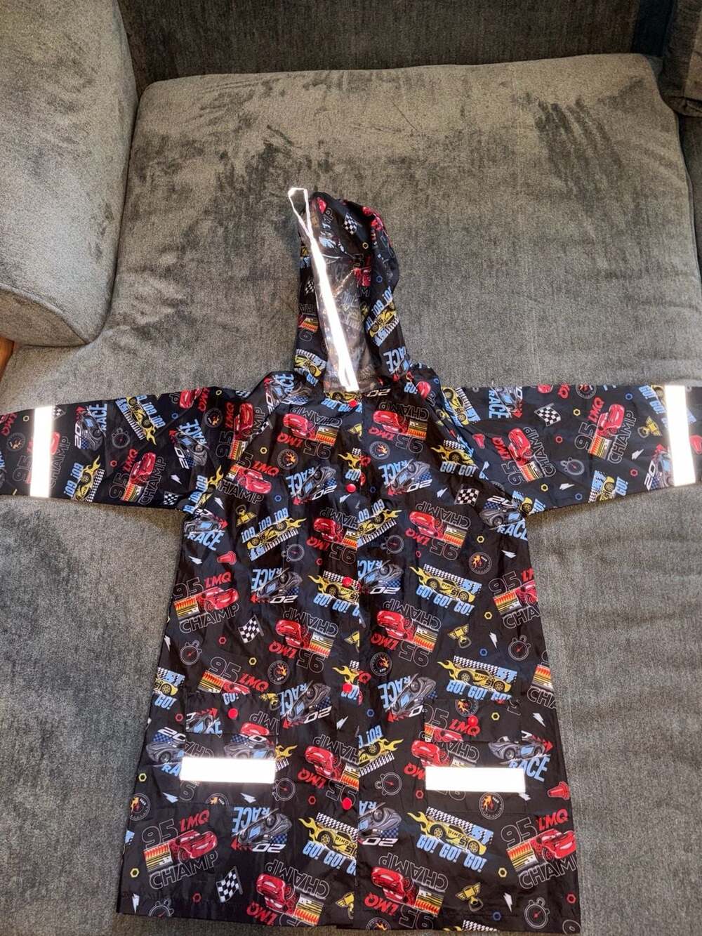 Disney Pixar Cars Raincoat Size 110-125cm Black Kids Waterproof